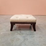 TH footstool, cream uph deep buttoned