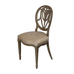 Colonial chair oval back limewash