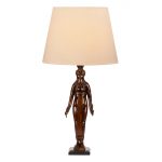 wooden-egyptian-lady-lamp wood