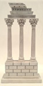 Castor and Pollux carved architectural model